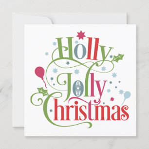 Holly Jolly Christmas   Modern Script Square Holiday Card
