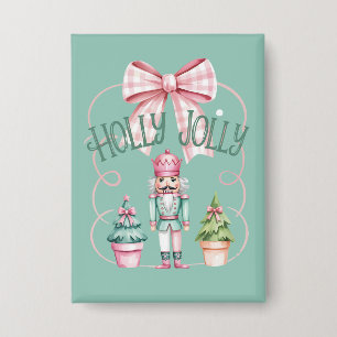 Holly Jolly Christmas Nutcracker Coquette Preppy Button