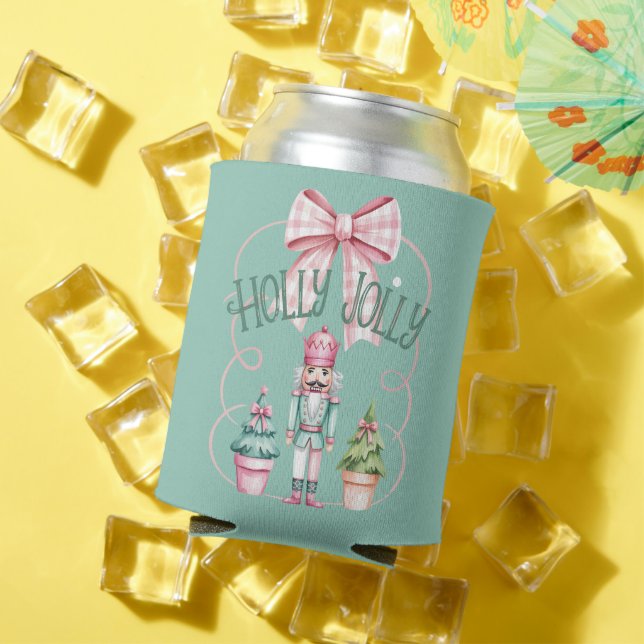 Holly Jolly Christmas Nutcracker Coquette Preppy Can Cooler (In Situ Summer)