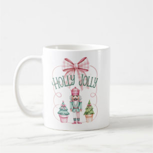 Holly Jolly Christmas Nutcracker Coquette Preppy Coffee Mug