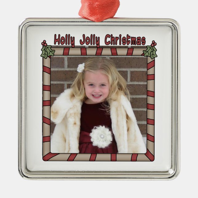 Holly Jolly Christmas Ornament (Front)