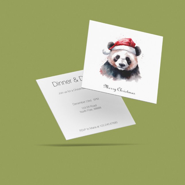Holly Jolly Christmas Panda, custom Invitation (Creator Uploaded)