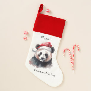Holly Jolly Christmas Panda, custom Stocking
