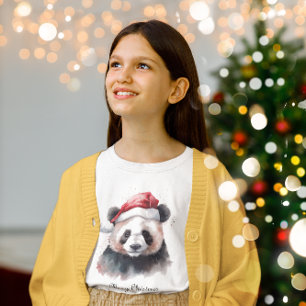 Holly Jolly Christmas Panda, custom T-Shirt