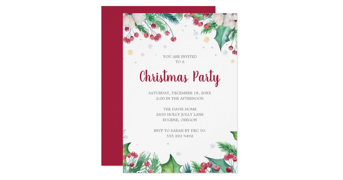 Holly Jolly Christmas Party Invitation | Zazzle.com