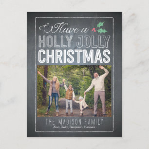Holly Jolly Christmas Photo Card Postcard