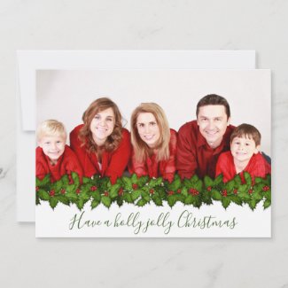 Holly Jolly Christmas Photo Holiday Card