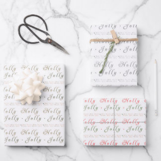 Holly Jolly Christmas Script Wrapping Paper