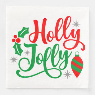 Holly Jolly Christmas Song Paper Dinner Napkins