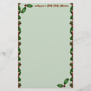 Holly Jolly Christmas Stationery