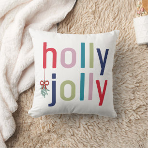 Holly Jolly Christmas Throw Pillow
