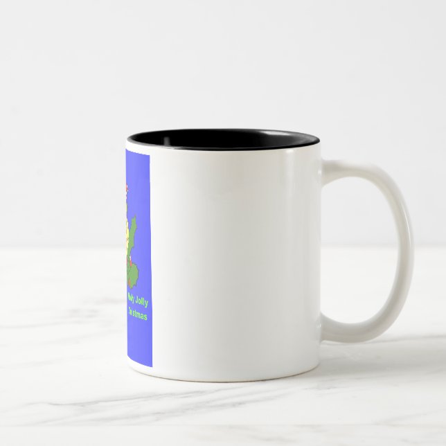 Holly Jolly Christmas Two-Tone Coffee Mug (Right)