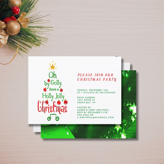 Holly Jolly Christmas Typography Classic Song Invitation (Holly Jolly Christmas Typography Classic Song Invitation)
