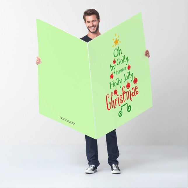 Holly Jolly Christmas Typography Classic Song, ZSG Card (In Situ)