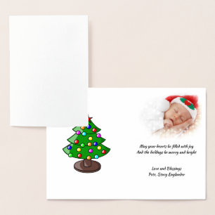 Holly Jolly Christmas Typography Classic Song, ZSG Foil Card