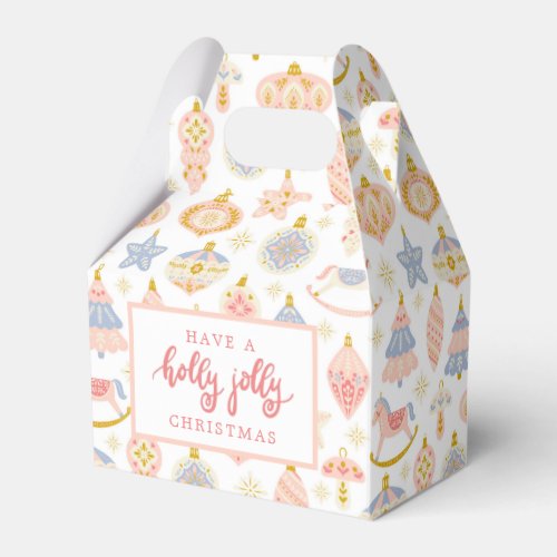 Holly Jolly Christmas  Vintage Ornament Favor Boxes