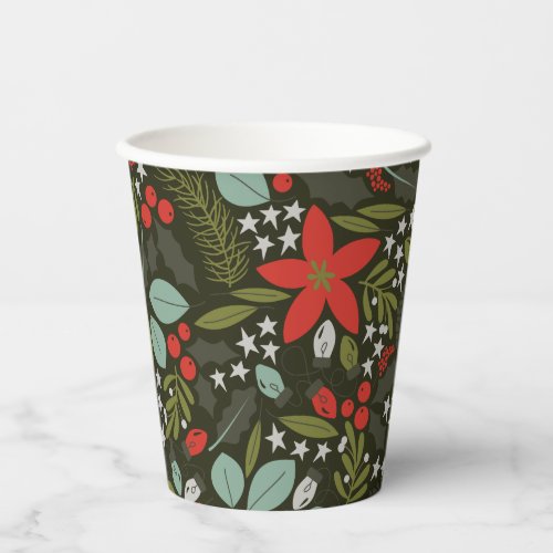 Holly Jolly Christmas Winter Pattern Paper Cups