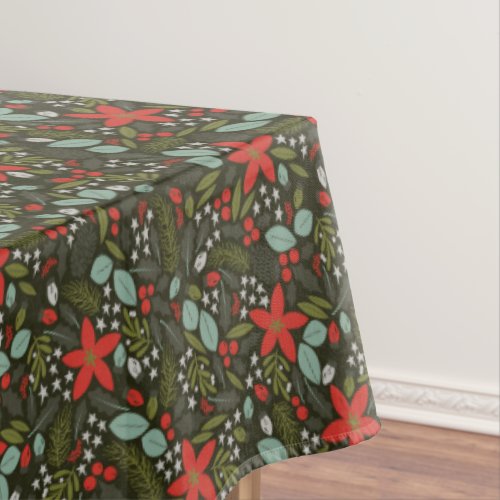Holly Jolly Christmas Winter Pattern Tablecloth