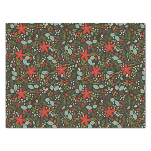 Holly Jolly Christmas Winter Pattern Tissue Paper