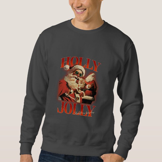 Holly Jolly Christmas Wishes Christmas  Sweatshirt (Front)