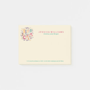 Holly Jolly Colorful Christmas Wreath Post-it Notes