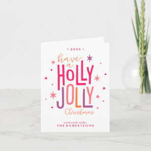 Holly Jolly Custom Christmas Photo Cards