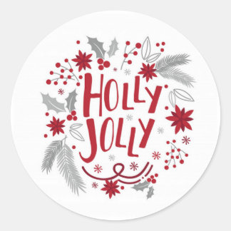 Holly Jolly Customizable Christmas Stickers