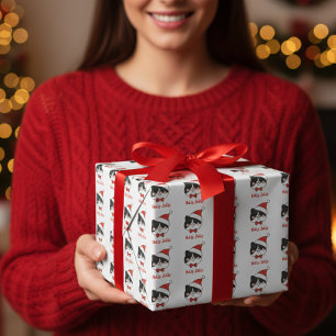 Holly Jolly Cute Santa Cat Christmas Wrapping Paper