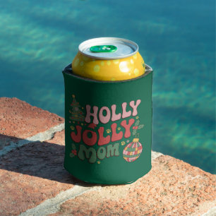 Holly Jolly Dog Mom Christmas Holiday Pet Lover Can Cooler