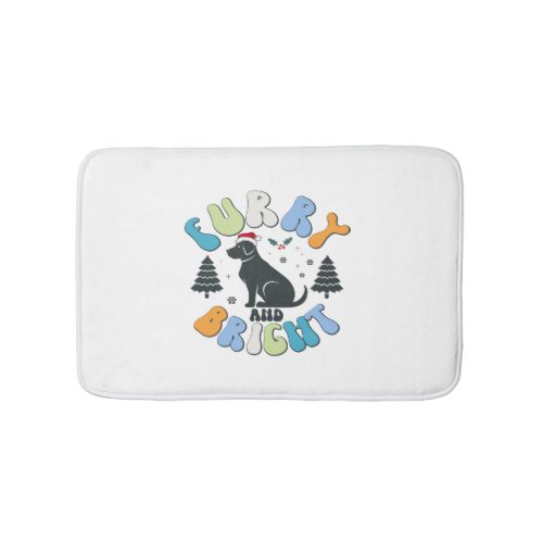 Holly Jolly Dog Mom Christmas Retro Bath Mat