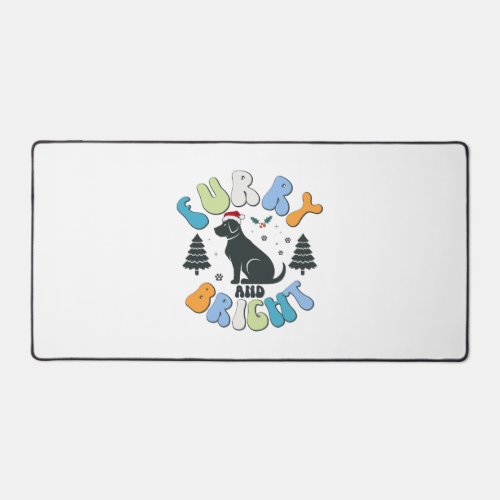 Holly Jolly Dog Mom Christmas Retro Desk Mat