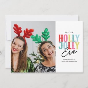 Holly Jolly Era Colorful Photo Holiday Card