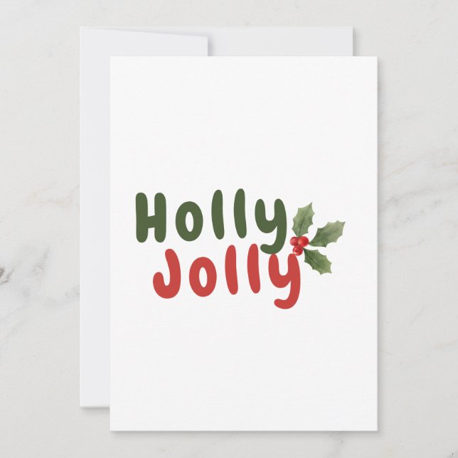 Holly Jolly – Festive Holiday Font with Holly Icon Card (Front)