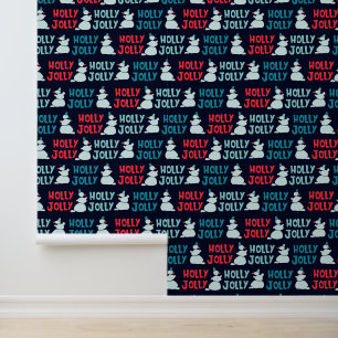 Holly Jolly Festive Snowman Christmas Holidays Wallpaper