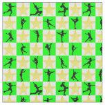 HOLLY JOLLY FIGURE SKATING CHRISTMAS DESIGN FABRIC