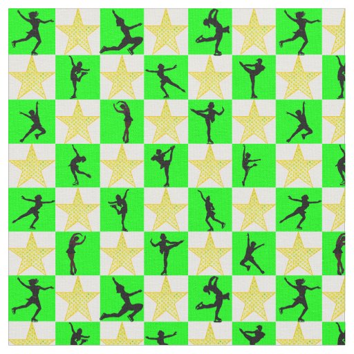 HOLLY JOLLY FIGURE SKATING CHRISTMAS DESIGN FABRIC