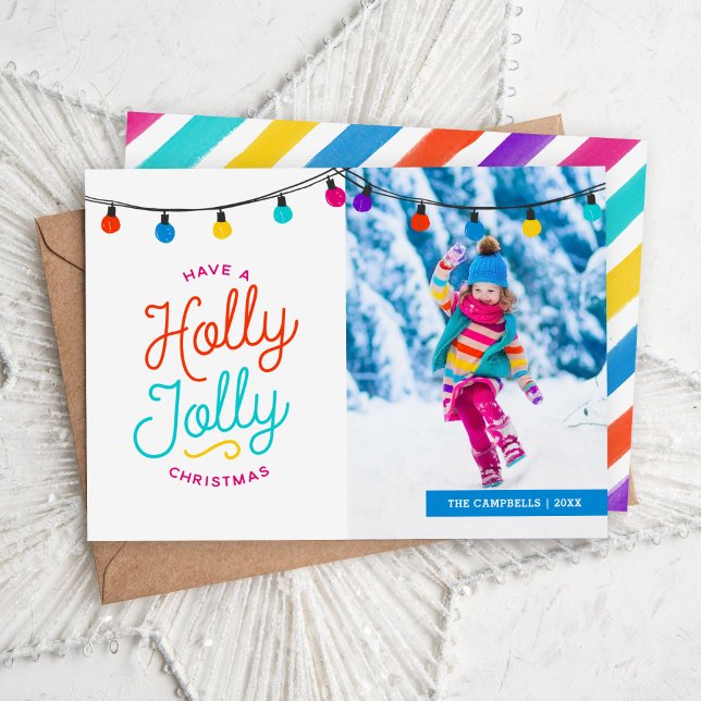 Holly Jolly | Flat Holiday Photo Card (Creator Uploaded)