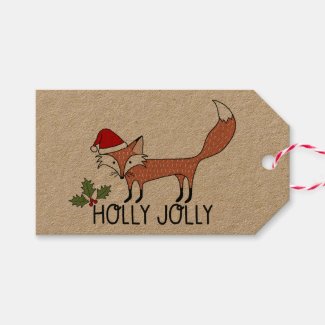 Holly Jolly Fox Gift Tags