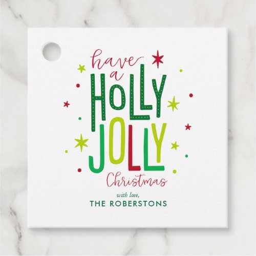 Holly Jolly Fun and Festive Custom Christmas Favor Tags