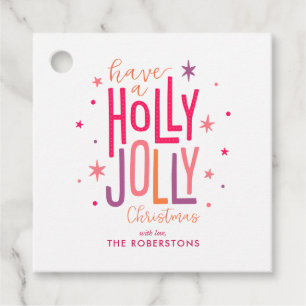 "Holly Jolly" Fun and Festive Custom Christmas Favor Tags