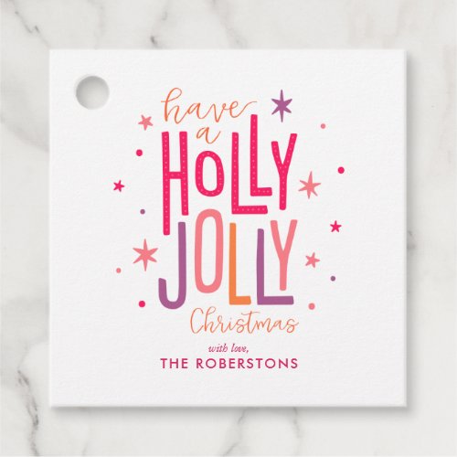 Holly Jolly Fun and Festive Custom Christmas Favor Tags