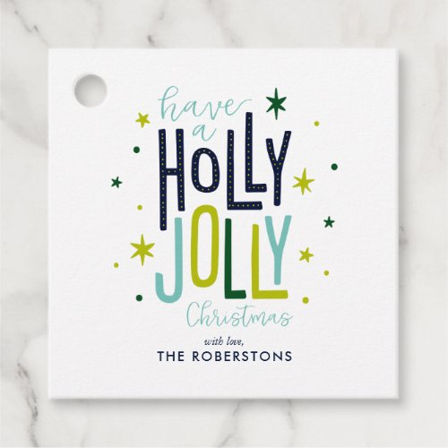 Holly Jolly Fun and Festive Custom Christmas Favor Tags