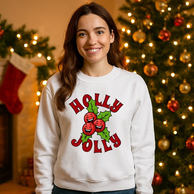 Holly Jolly Funny Laughing Holly Christmas Sweatshirt (Creator Uploaded)