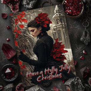 Holly Jolly Gothic Christmas Card
