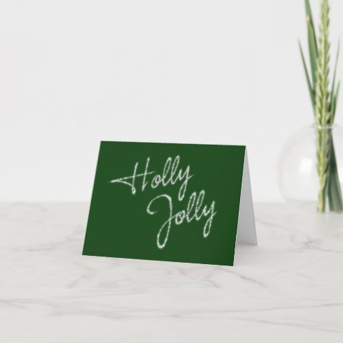 Holly Jolly Green Holiday Card