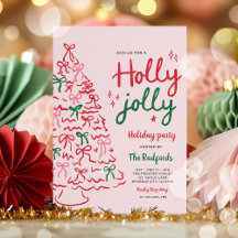Holly Jolly Hand Drawn Christmas Holiday Party