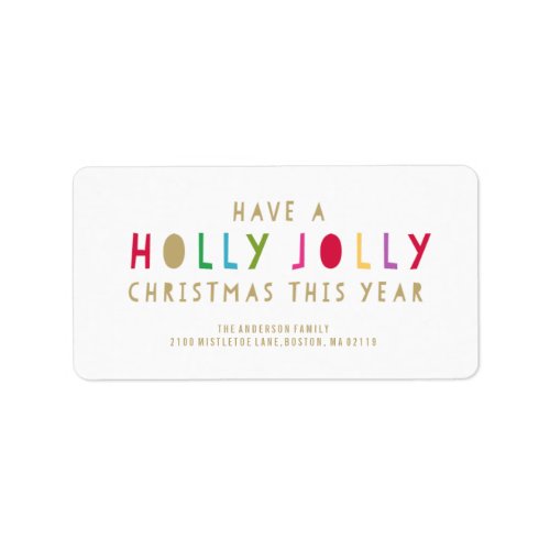 Holly Jolly  Holiday Address Labels