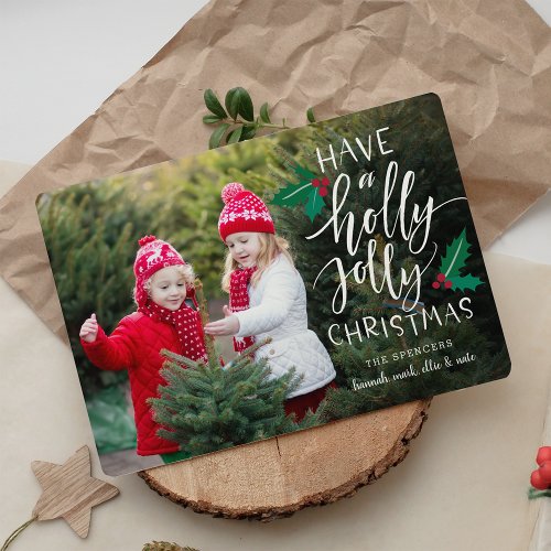 Holly Jolly  Holiday Photo Card