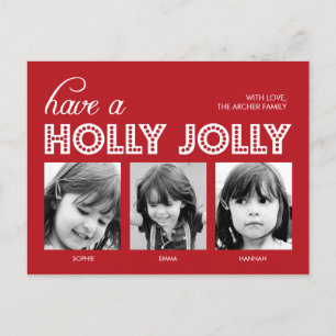 Holly Jolly Holiday Photo Card Postcard
