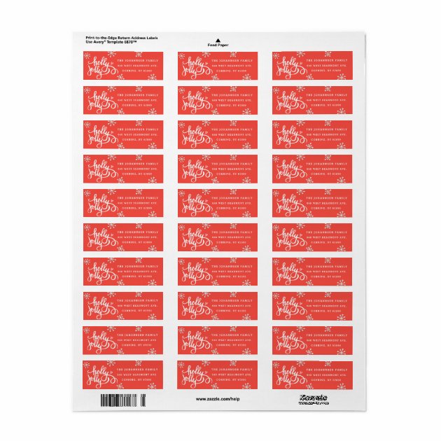 Holly Jolly Holiday Return Address Labels